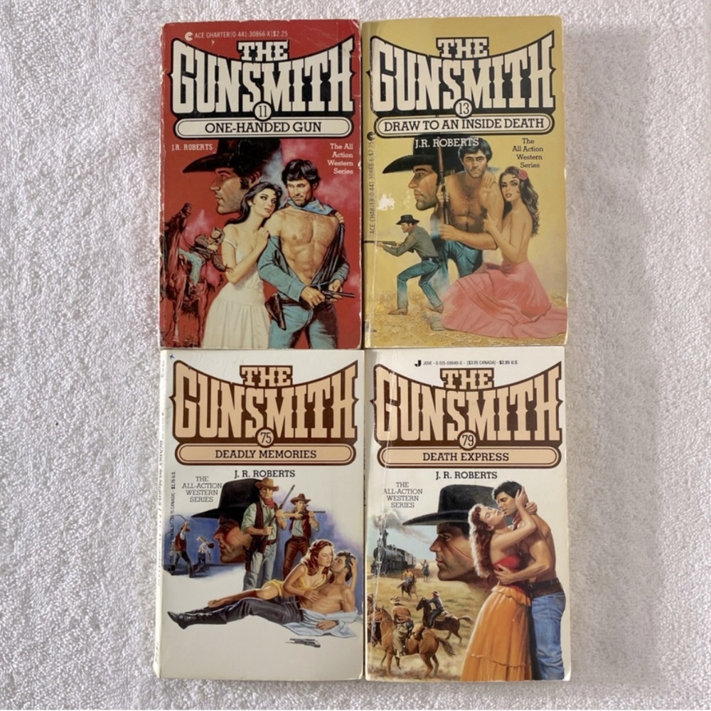 Vintage The Gunsmith All Action Western Romance Novel x4